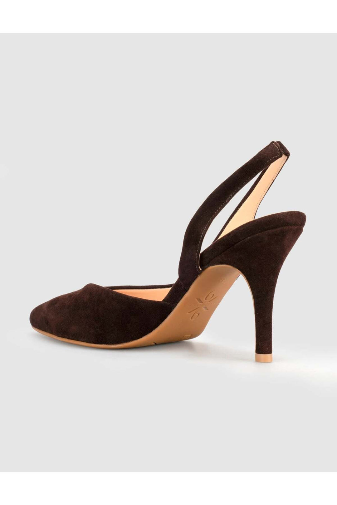 Cabani Shoes Escarpins à talons aiguilles pour femmes en cuir suédé véritable marron avec bride arrière. - Marron