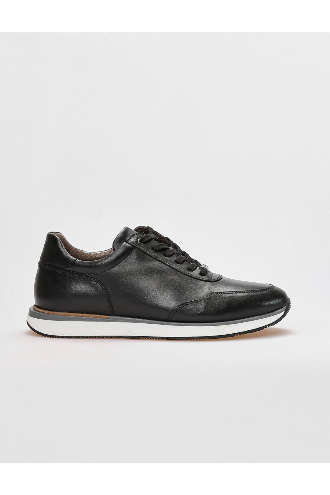 Cabani Shoes Chaussures de sport pour hommes en cuir véritable noir à lacets 100% - Noir