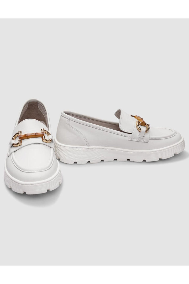 Cabani Shoes Chaussures de femme quotidiennes à boucle beige en cuir véritable 100% - Beige