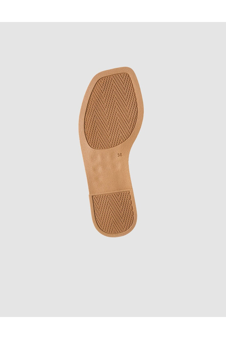 Cabani Shoes Sandale Femme en Cuir Véritable avec Détails en Pierre en Suède Beige - Marron