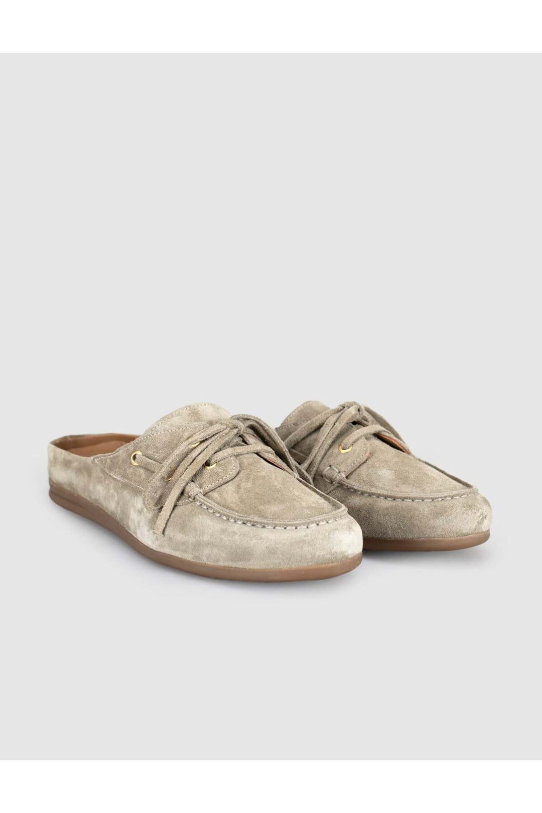 Cabani Shoes Mule loafer femme en cuir suédé beige - Multicolore