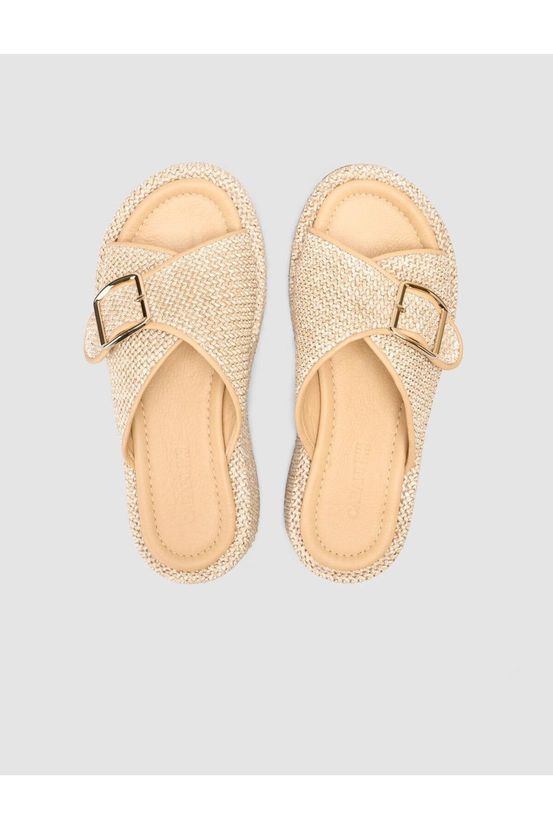 Cabani Shoes Sandales femmes beige avec détails en osier - Multicolore