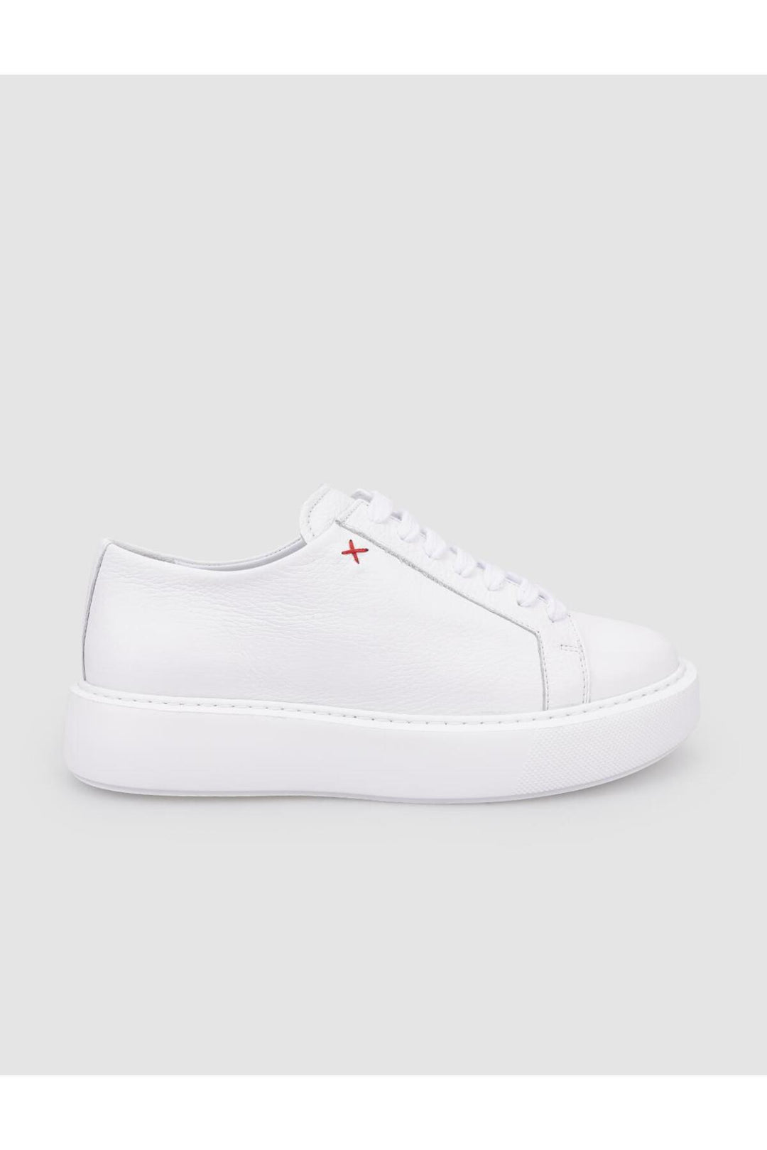 Cabani Shoes Chaussures de sport pour femmes en cuir véritable blanc à lacets 100% - Blanc