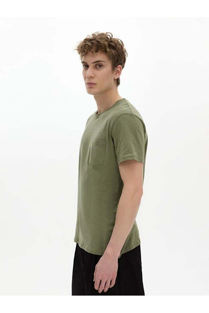 LTB T-shirt vert classique à manches courtes avec col Pressure Zero