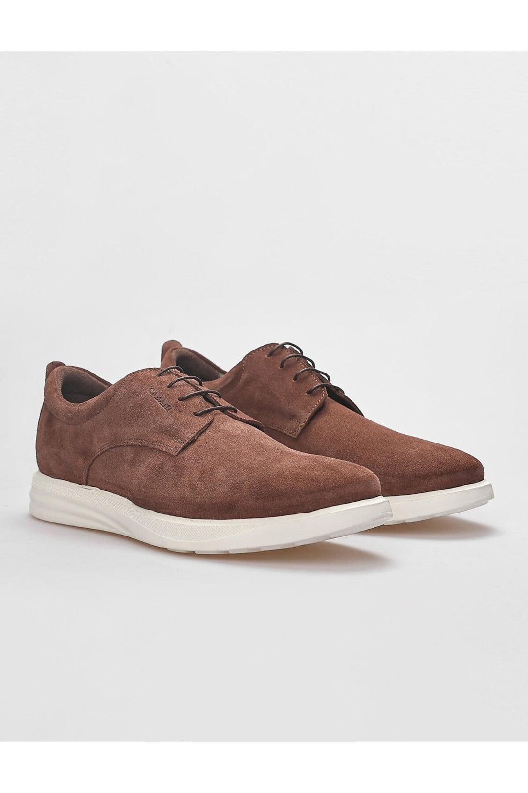 Cabani Shoes Chaussures de ville pour hommes en cuir véritable suédé marron clair à lacets - Noisette