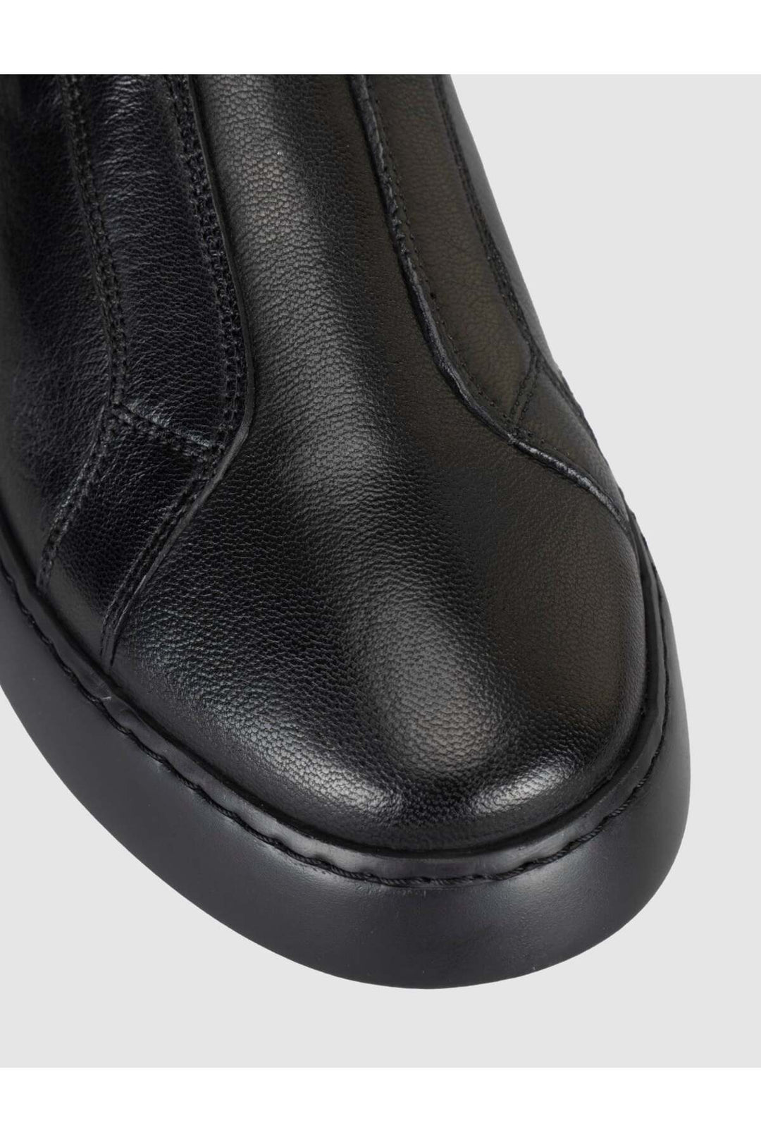 Cabani Shoes Baskets pour hommes en cuir véritable noir sans lacets - Multicolore