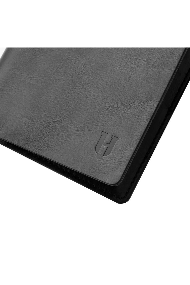 helmbrook Portefeuille en cuir véritable pour homme Slim Design Multi-Bay RFID Protégé Dayton Noir