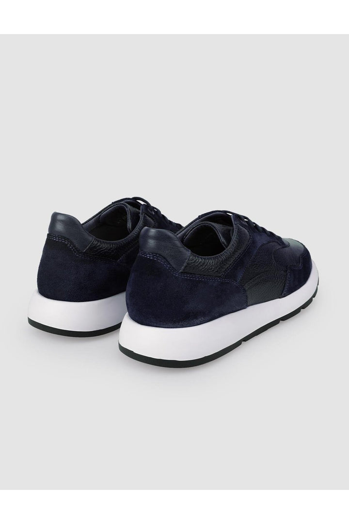 Cabani Shoes %100 Cuir véritable Bleu marine Chaussures de sport pour hommes - Bleu marine