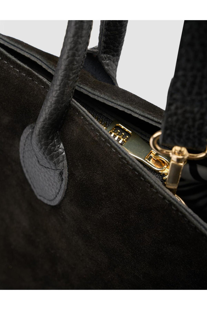 Cabani Shoes %100 Cuir véritable Sac à main en daim noir pour femme - Multicolore