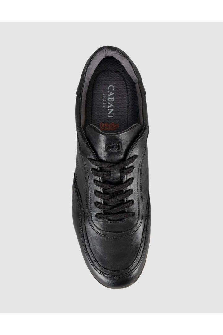 Cabani Shoes Baskets décontractées pour hommes en cuir véritable noir - Multicolore