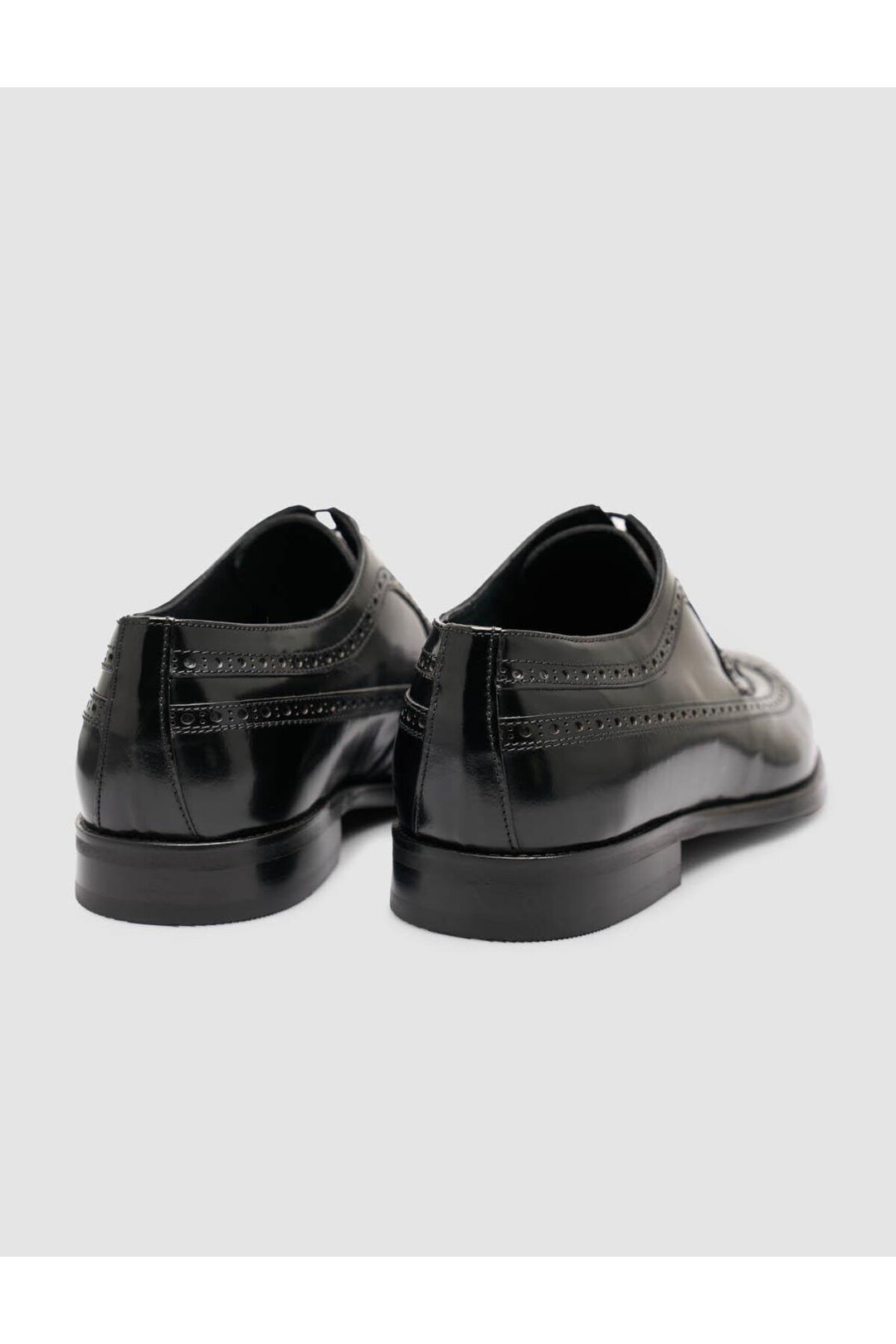 Cabani Shoes Chaussures classiques brogue en cuir véritable noires pour hommes - Noir