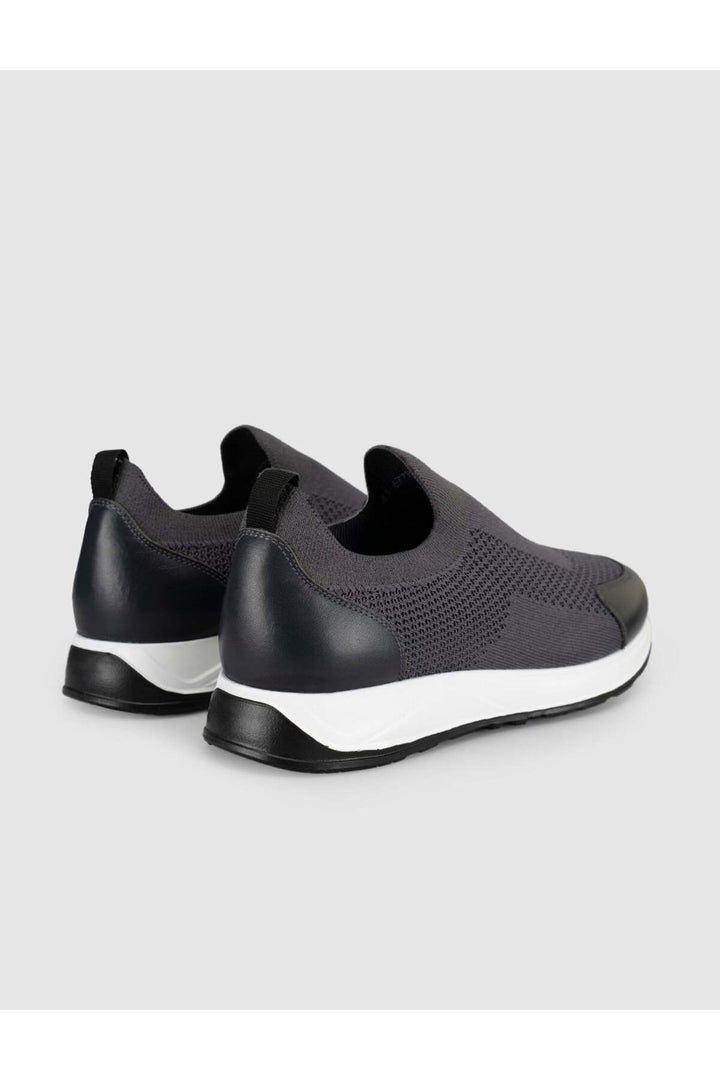 Cabani Shoes Chaussures en tricot pour hommes d'été grises avec détails en cuir - Gris