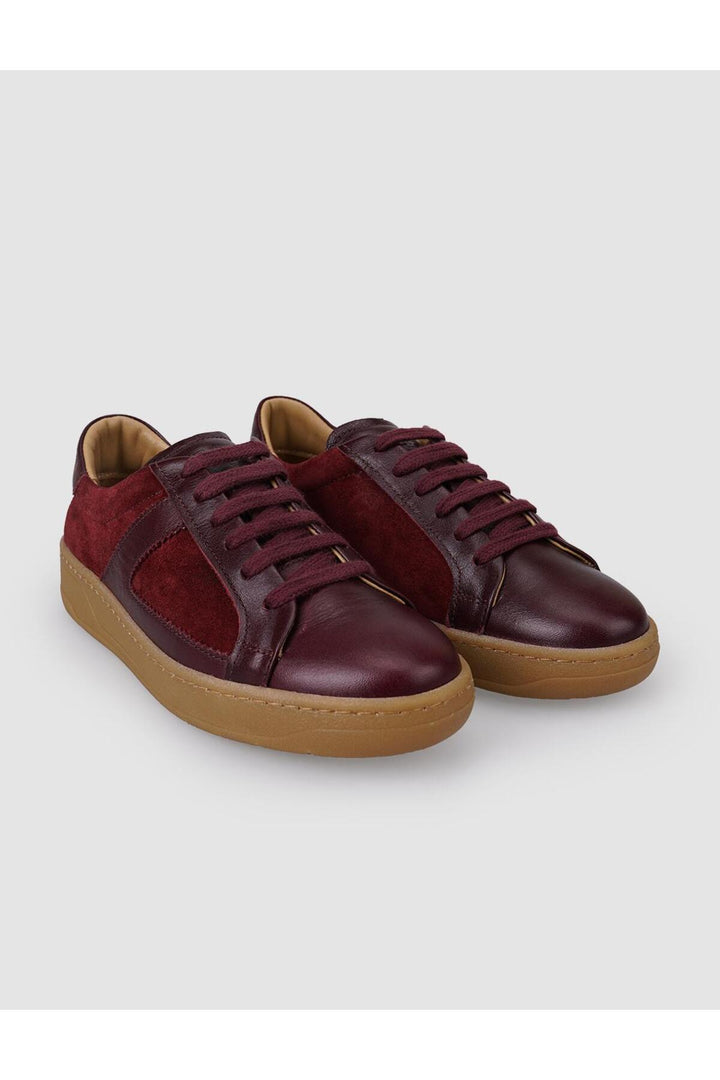 Cabani Shoes %100 Cuir Suédé Authentique Botteau Femme Bordeaux - Multicolore