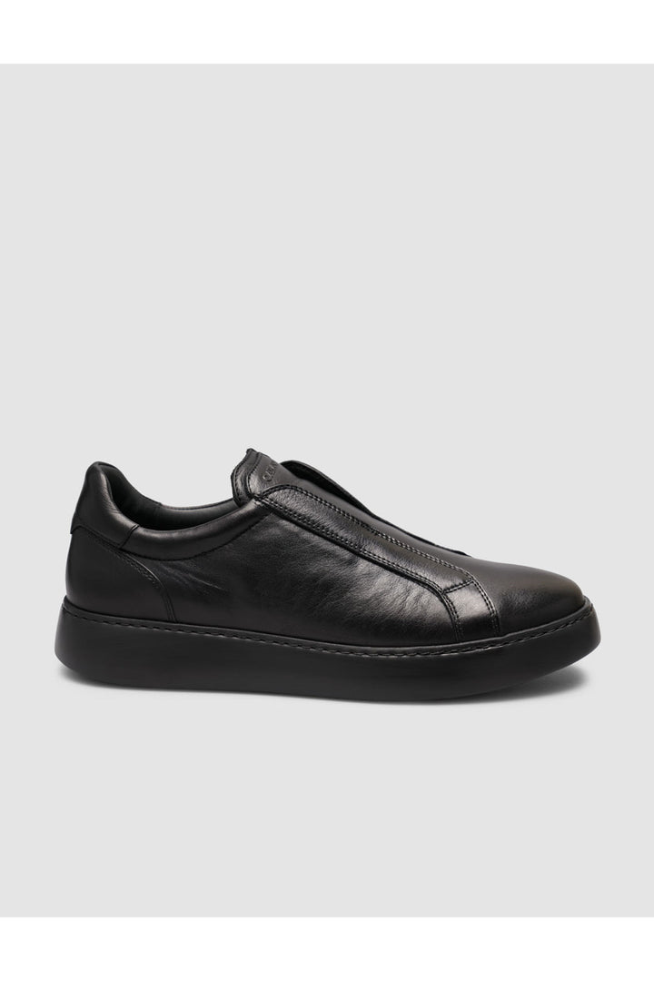 Cabani Shoes Baskets Slip-On en Cuir Véritable Noires - Multicolore