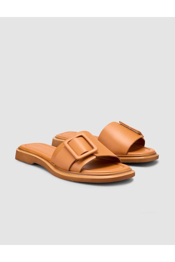 Cabani Shoes %100 Cuir véritable Sandales femme marron - Multicolore