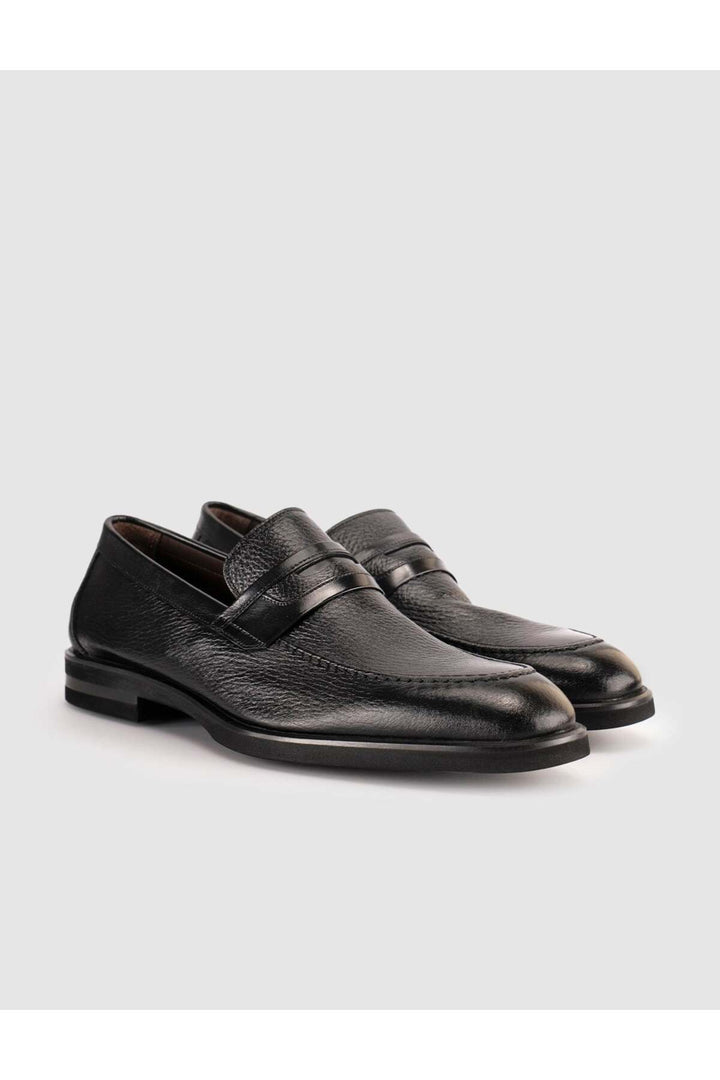 Cabani Shoes Chaussures classiques pour hommes en cuir véritable noires - Noir