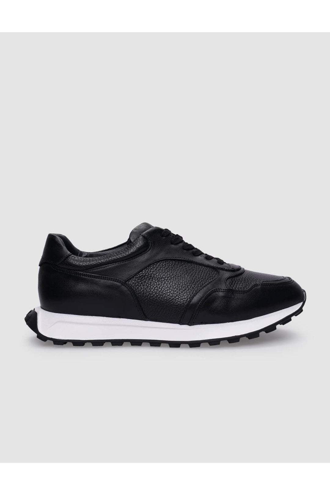 Cabani Shoes Chaussures de sport pour hommes en cuir véritable noir à lacets 100% - Noir