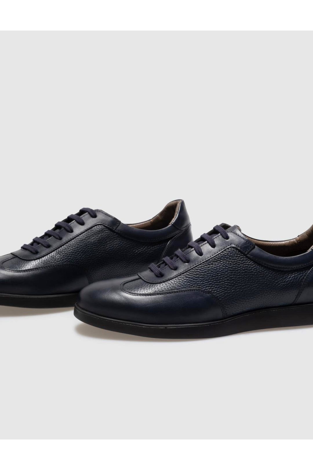 Cabani Shoes Chaussures de ville pour hommes en cuir véritable bleu marine à lacets - Bleu marine