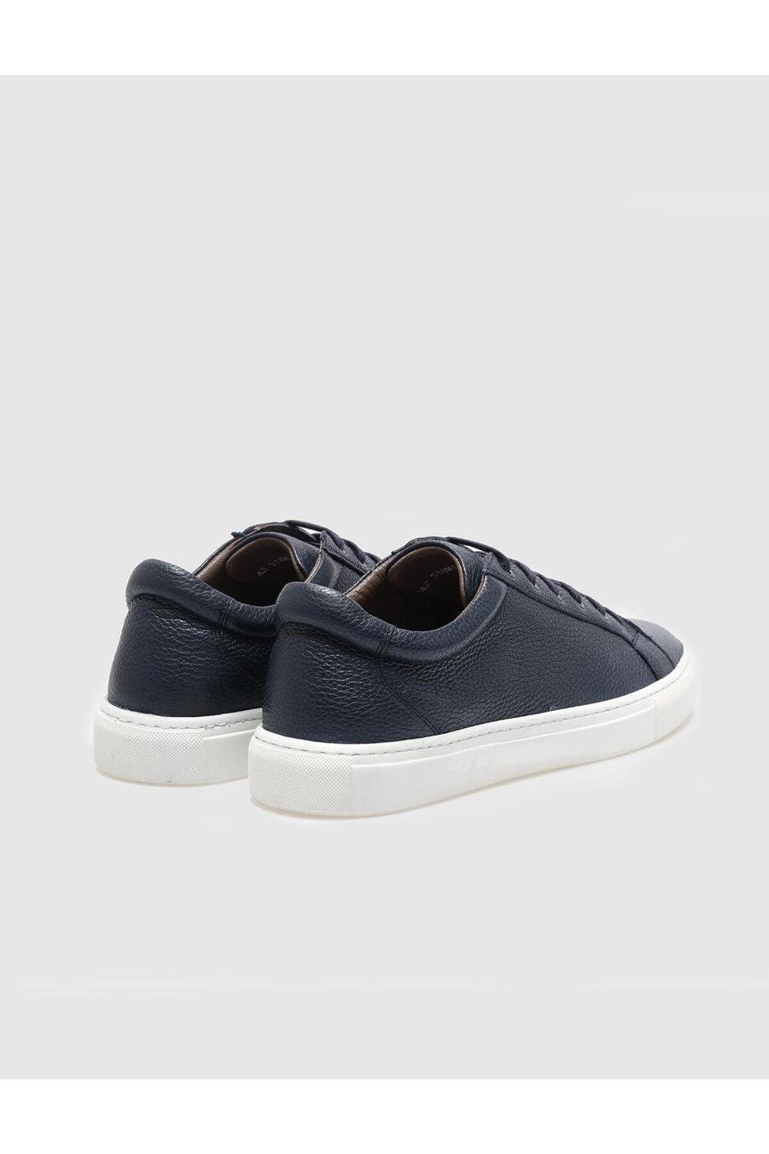 Cabani Shoes Baskets pour hommes en cuir véritable bleu marine à lacets - Bleu marine