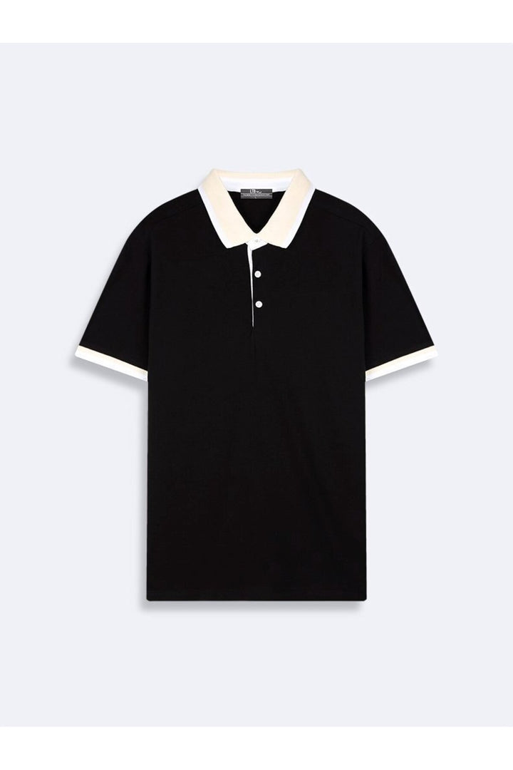 LTB T-shirt noir en piqué avec détails contrastés - Noir
