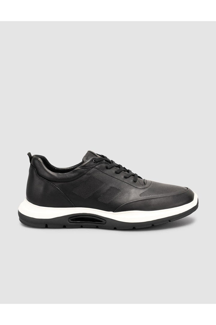 Cabani Shoes Chaussures de sport pour hommes en cuir véritable noires saisonnières - Noir