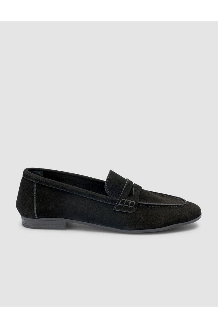 Cabani Shoes %100 Cuir véritable Suède Noir Mocassins Femme - Noir