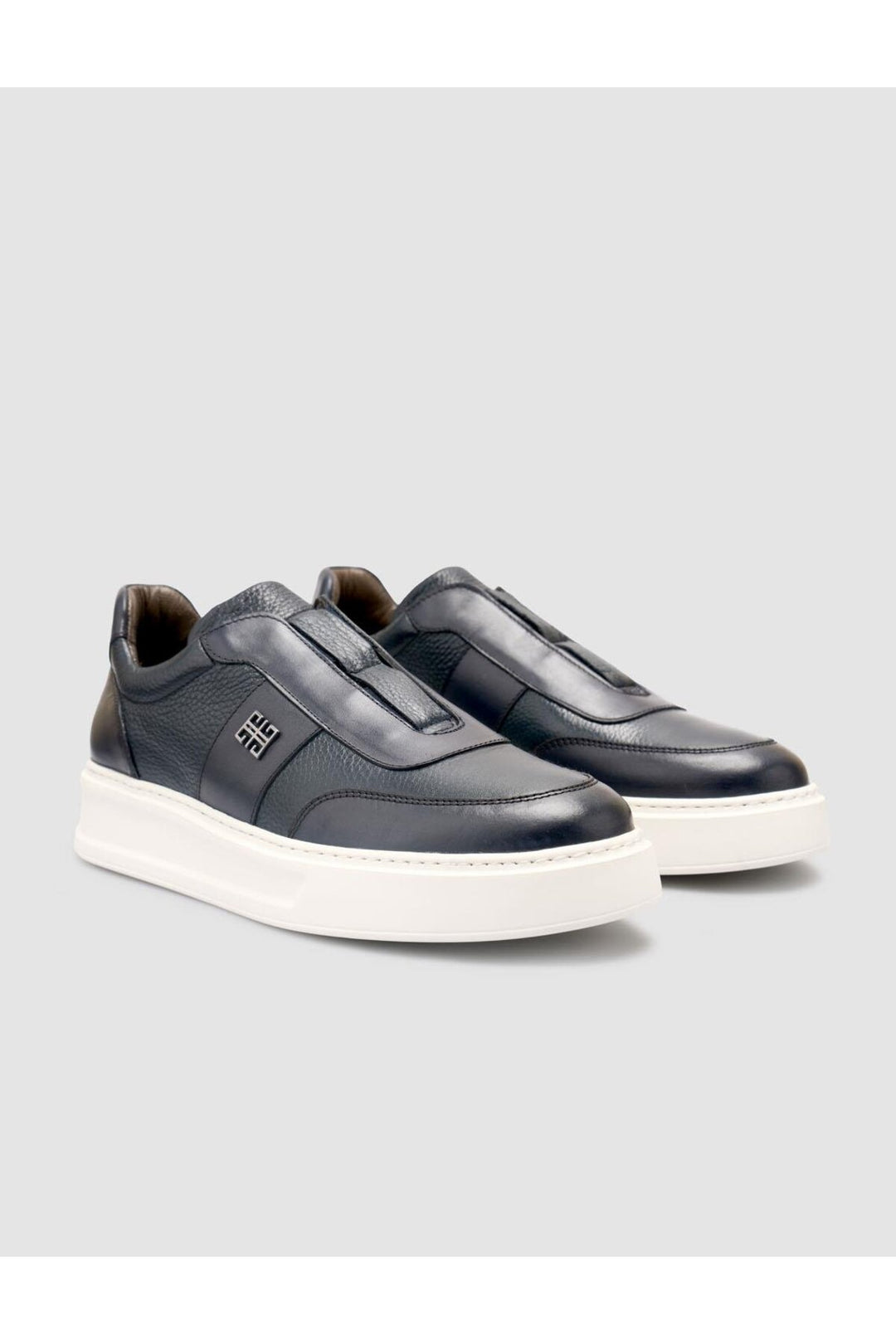 Cabani Shoes %100 Cuir véritable Bleu marine Chaussures de sport pour hommes - Bleu marine