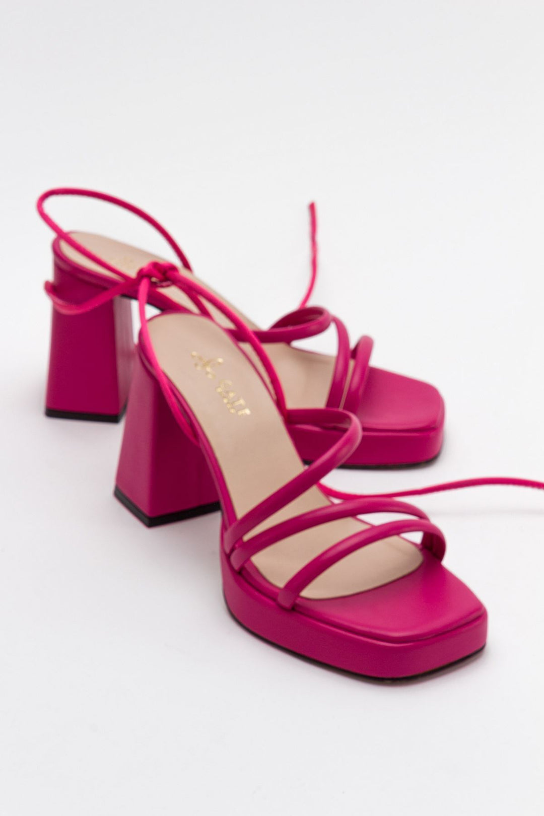 Wavelys Sandales à talons plateforme à lanières et à cordon pour femmes Carisa Platform Gate Shoes - Fuchsia