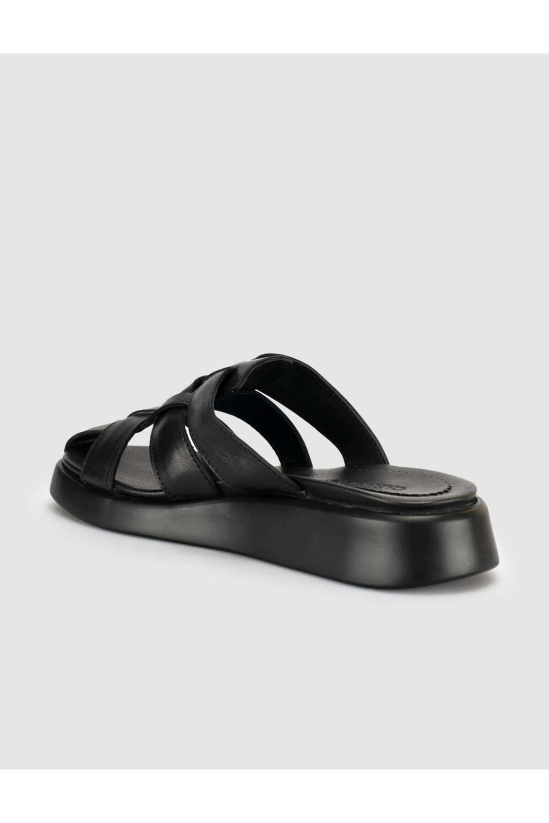 Cabani Shoes Sandale à plateforme en cuir véritable pour femme noire - Multicolore