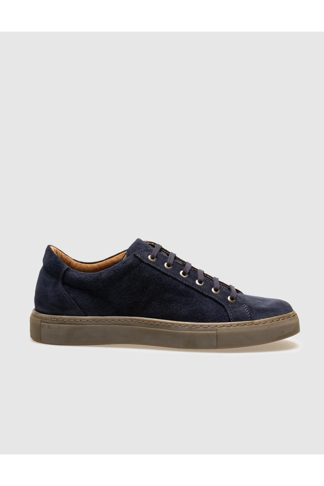 Cabani Shoes Chaussures de sport pour hommes en cuir véritable en suède bleu marine à lacets. - Bleu marine