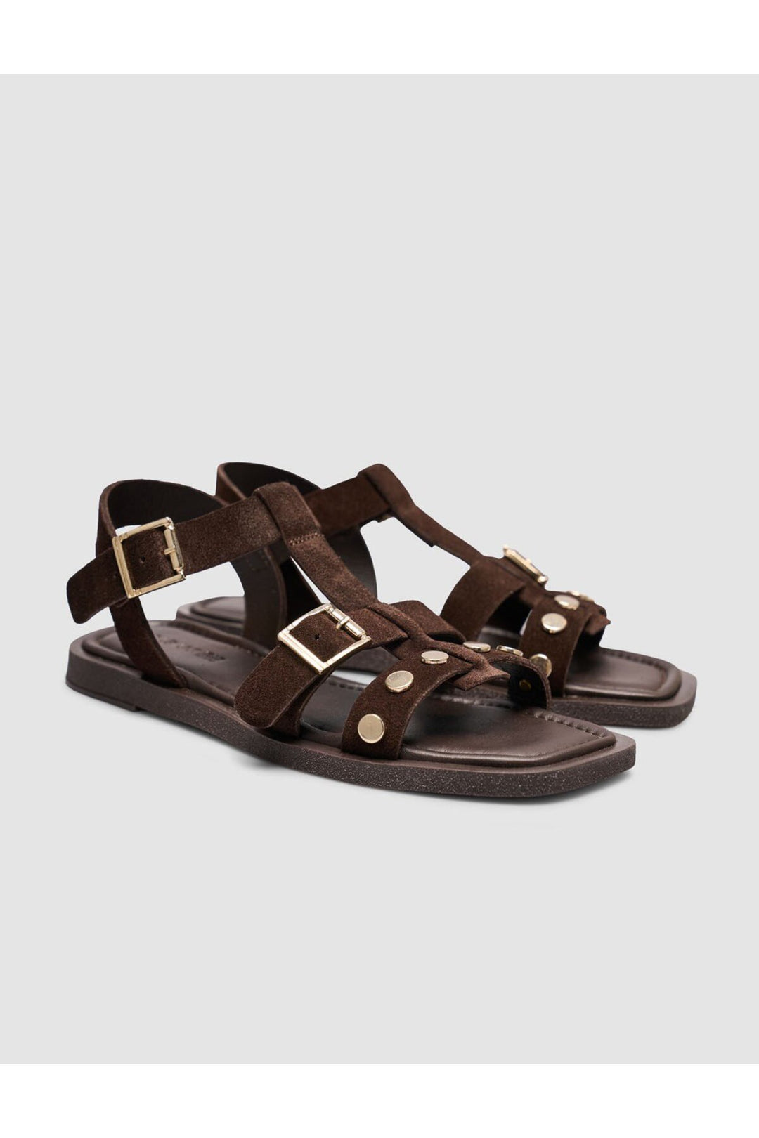 Cabani Shoes Sandales pour femmes en cuir véritable marron - Multicolore