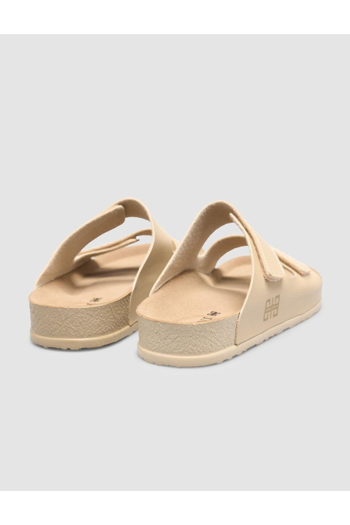 Cabani Shoes Sandales beige à scratch pour femme - Multicolore