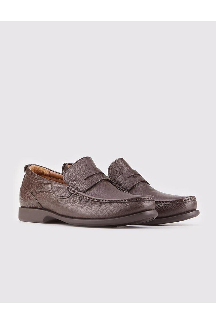 Cabani Shoes Chaussures mocassins décontractées pour hommes en cuir véritable marron - Marron