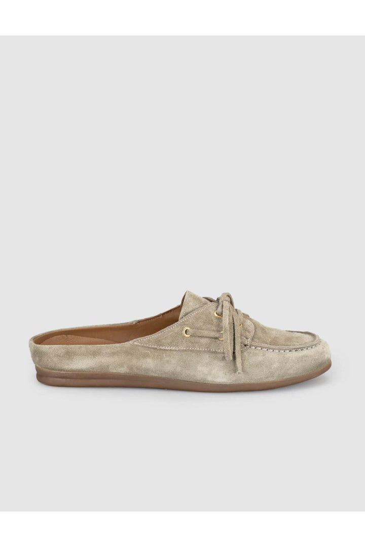 Cabani Shoes Mule loafer femme en cuir suédé beige - Multicolore