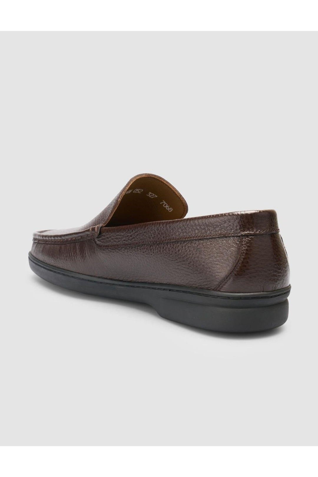 Cabani Shoes Chaussures Loafer en cuir véritable 100% marron foncé avec détails de couture - Marron foncé