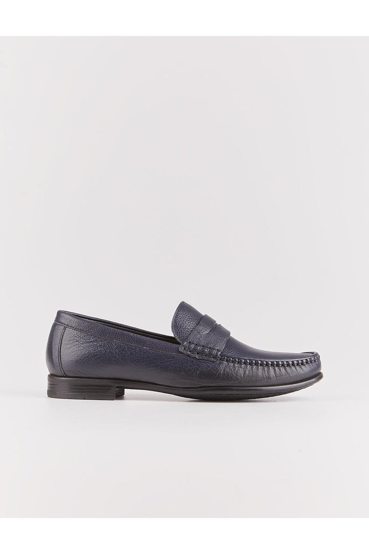 Cabani Shoes Chaussures Loafer pour homme en cuir véritable avec semelle en caoutchouc Bleu marine - Bleu marine
