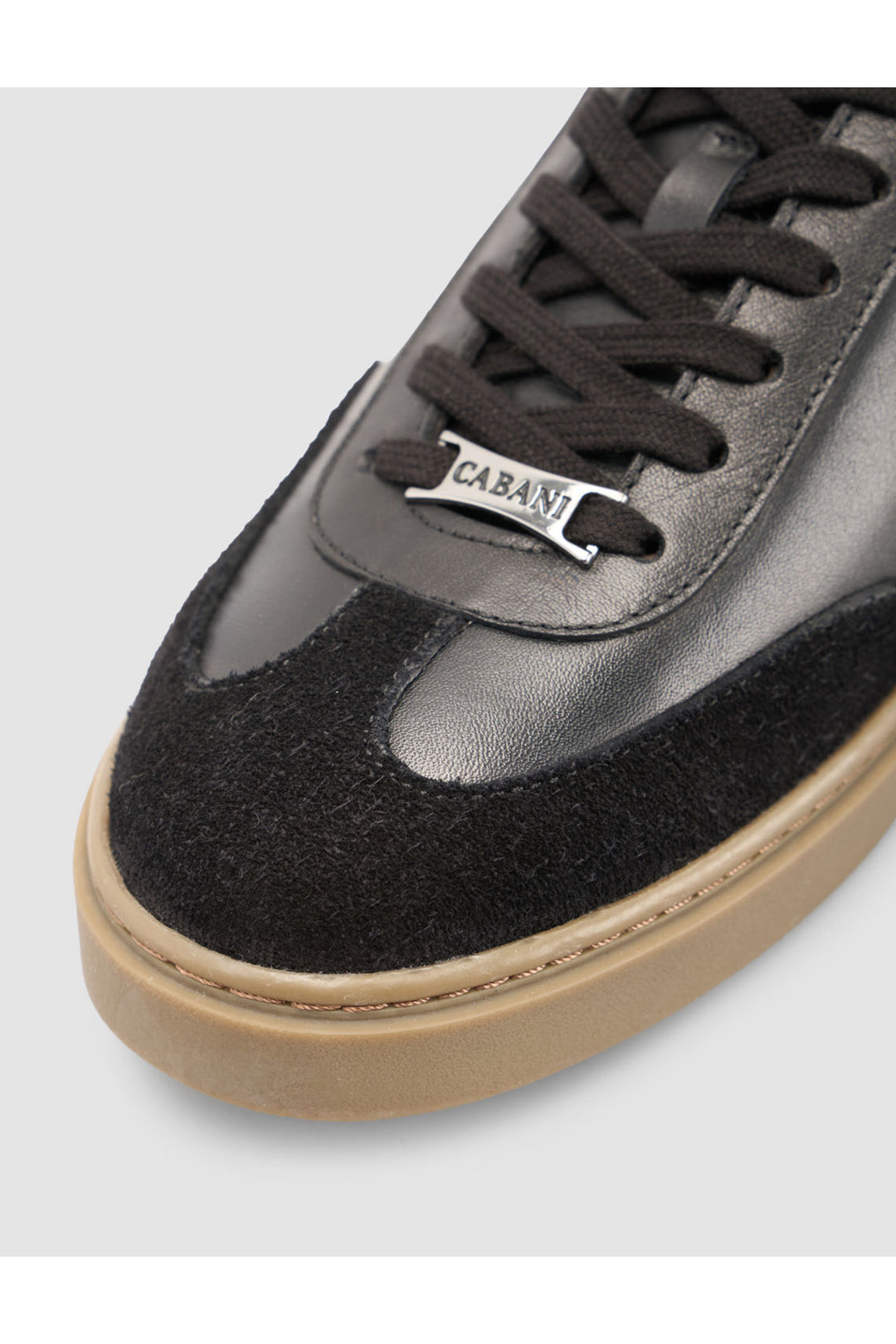 Cabani Shoes Chaussures de sport pour hommes en suède noir 100% cuir véritable - Noir