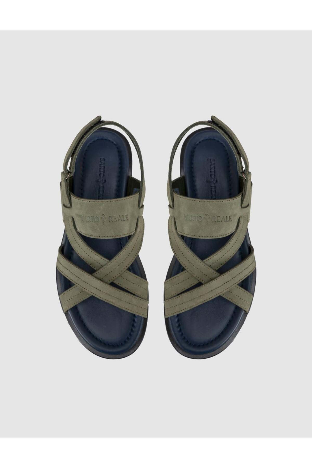 Cabani Shoes Sandale quotidienne pour homme en cuir véritable kaki - Vert