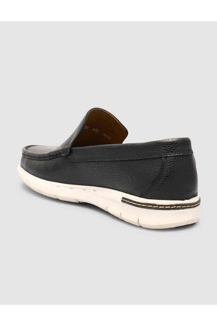 Cabani Shoes Loafer quotidien pour homme en cuir véritable noir - Noir