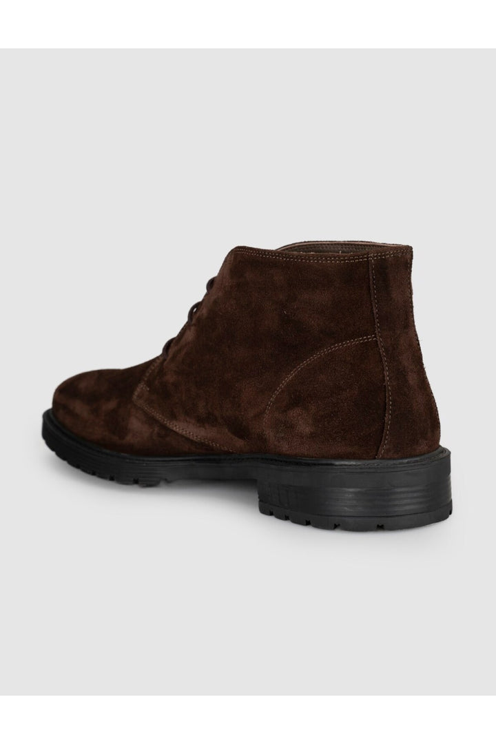 Cabani Shoes Bottines pour hommes en cuir véritable suédé marron à lacets - Multicolore