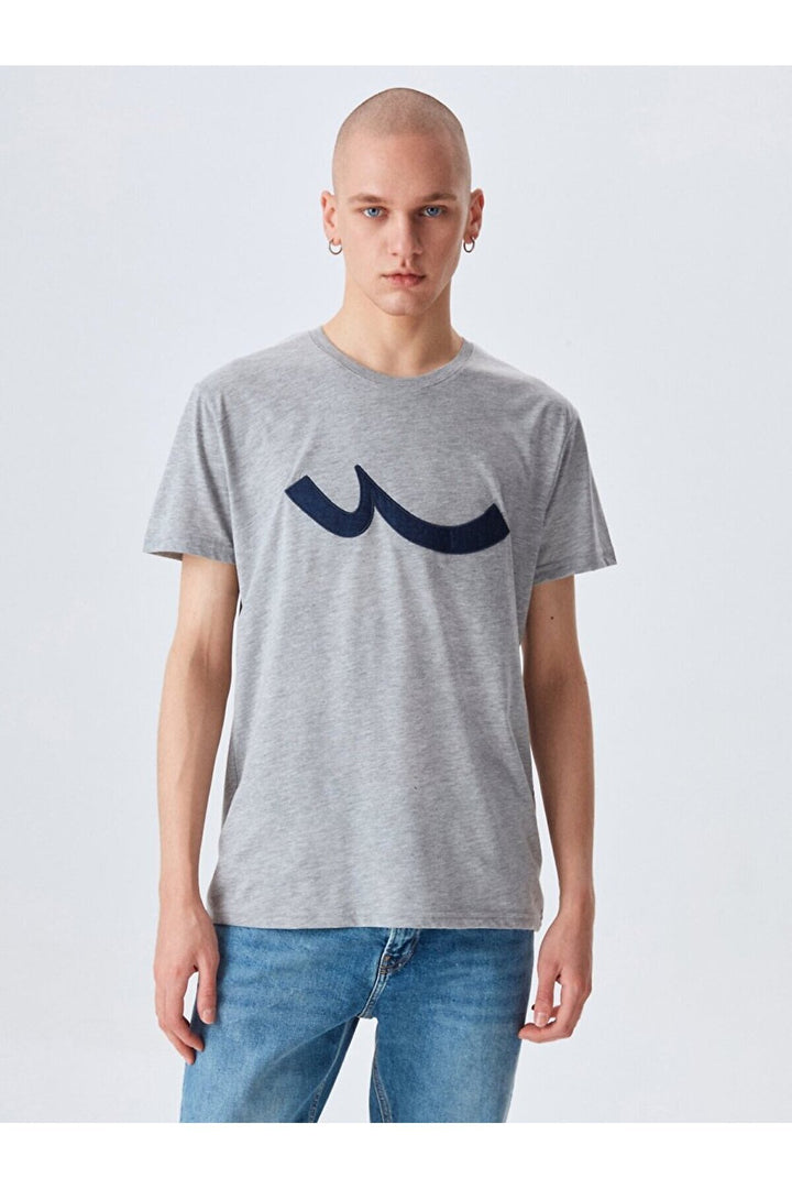 LTB T-shirt gris avec logo ras du cou