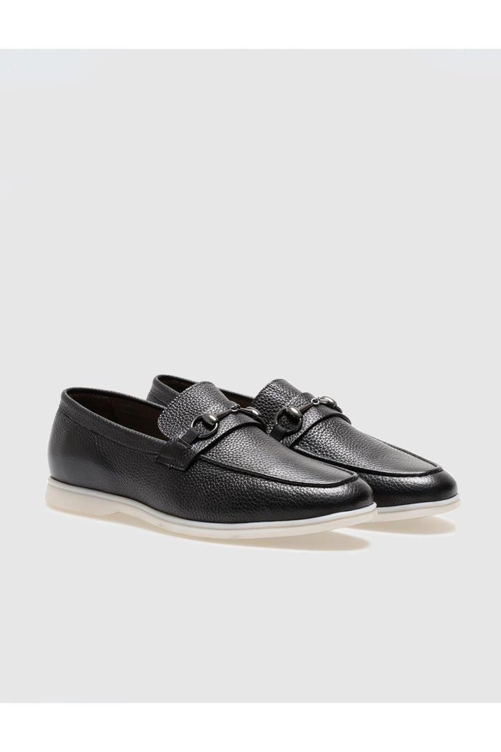 Cabani Shoes Mocassin homme en cuir véritable noir à boucle - Multicolore