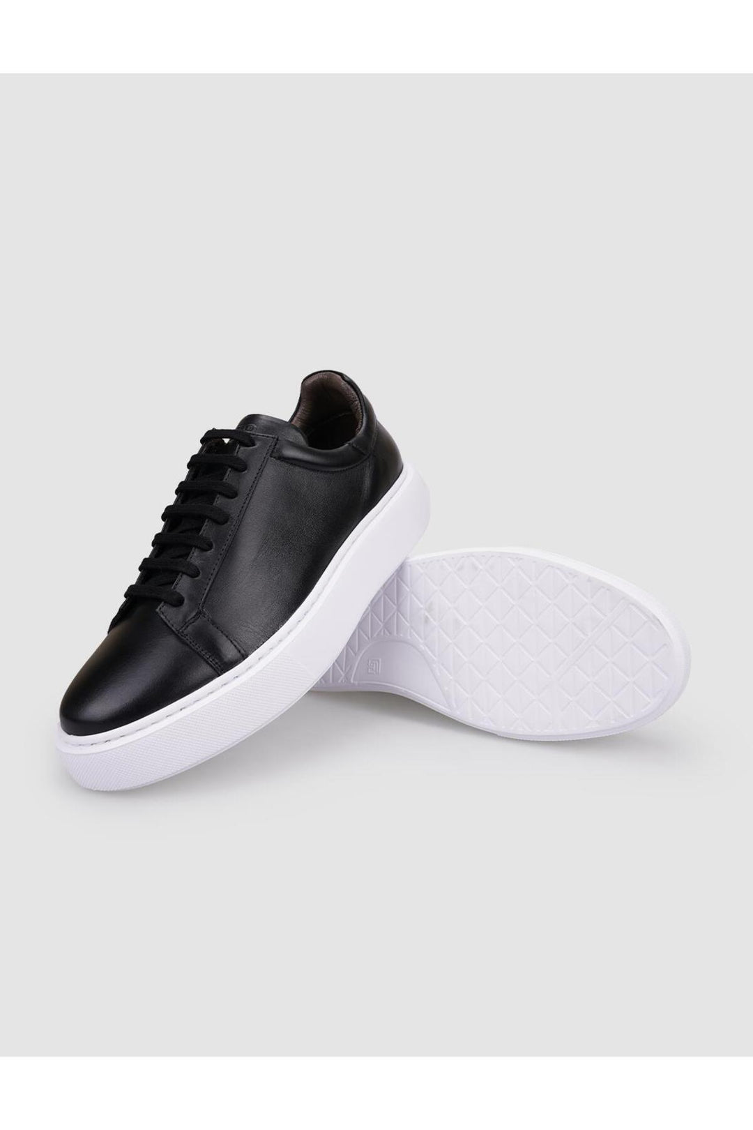Cabani Shoes Lucca %100 Cuir Véritable Noir Chaussures de Sport Homme à Lacets - Noir