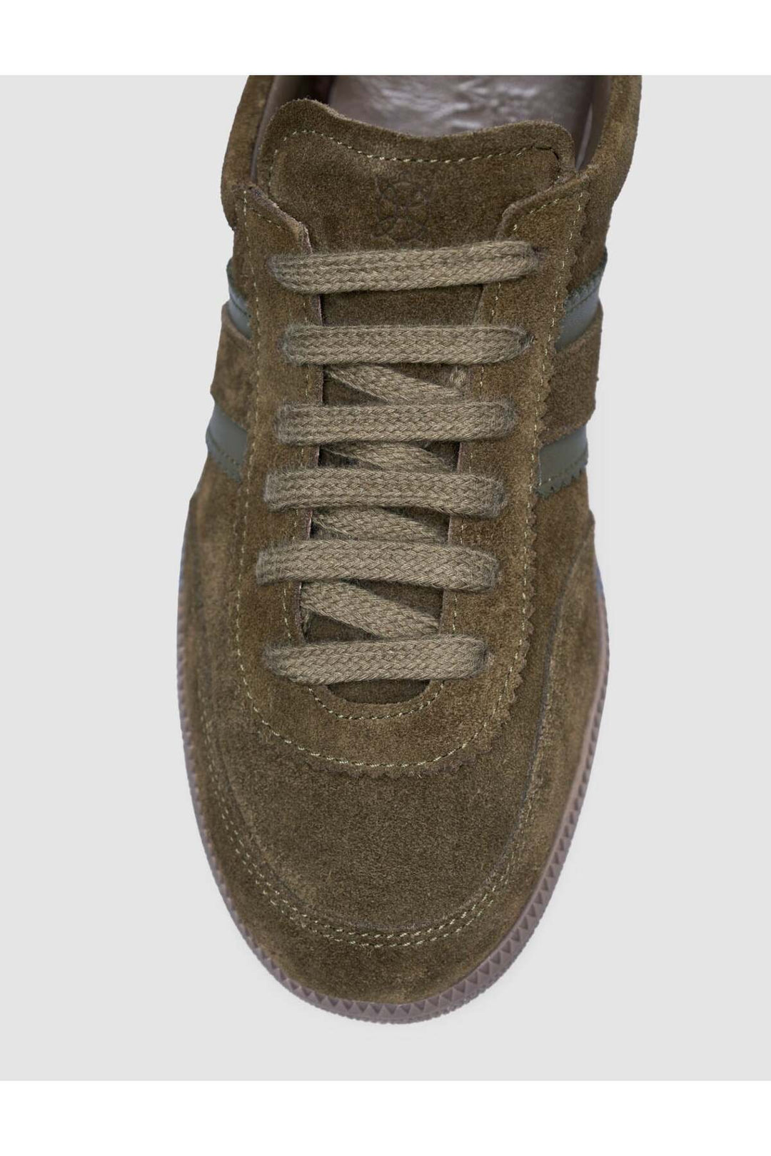 Cabani Shoes Baskets pour femmes en suède vert foncé 100% cuir véritable avec lacets - Multicolore