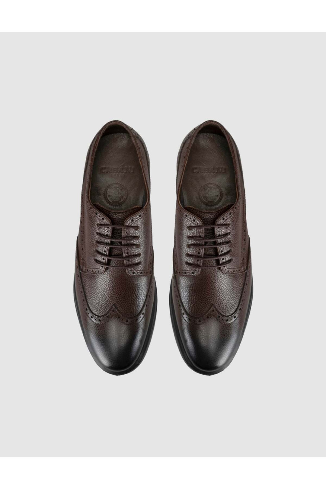 Cabani Shoes Chaussures Oxford pour hommes en cuir véritable marron - Multicolore