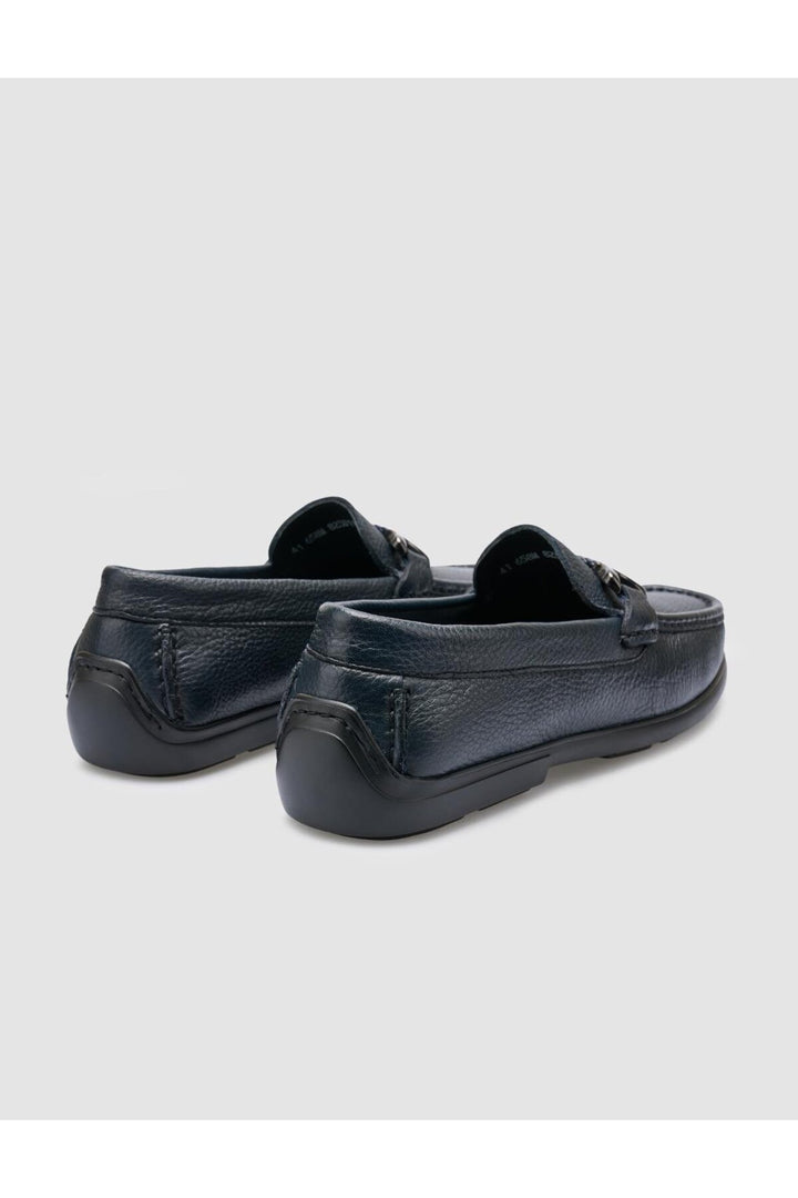 Cabani Shoes %100 Cuir Véritable Mocassins Pour Hommes Détails Boucle Bleu Marine - Bleu marine