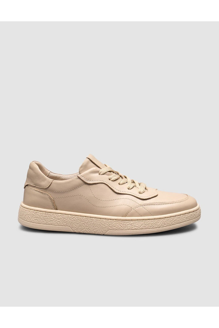 Cabani Shoes Baskets pour femmes en cuir véritable beige à lacets - Beige