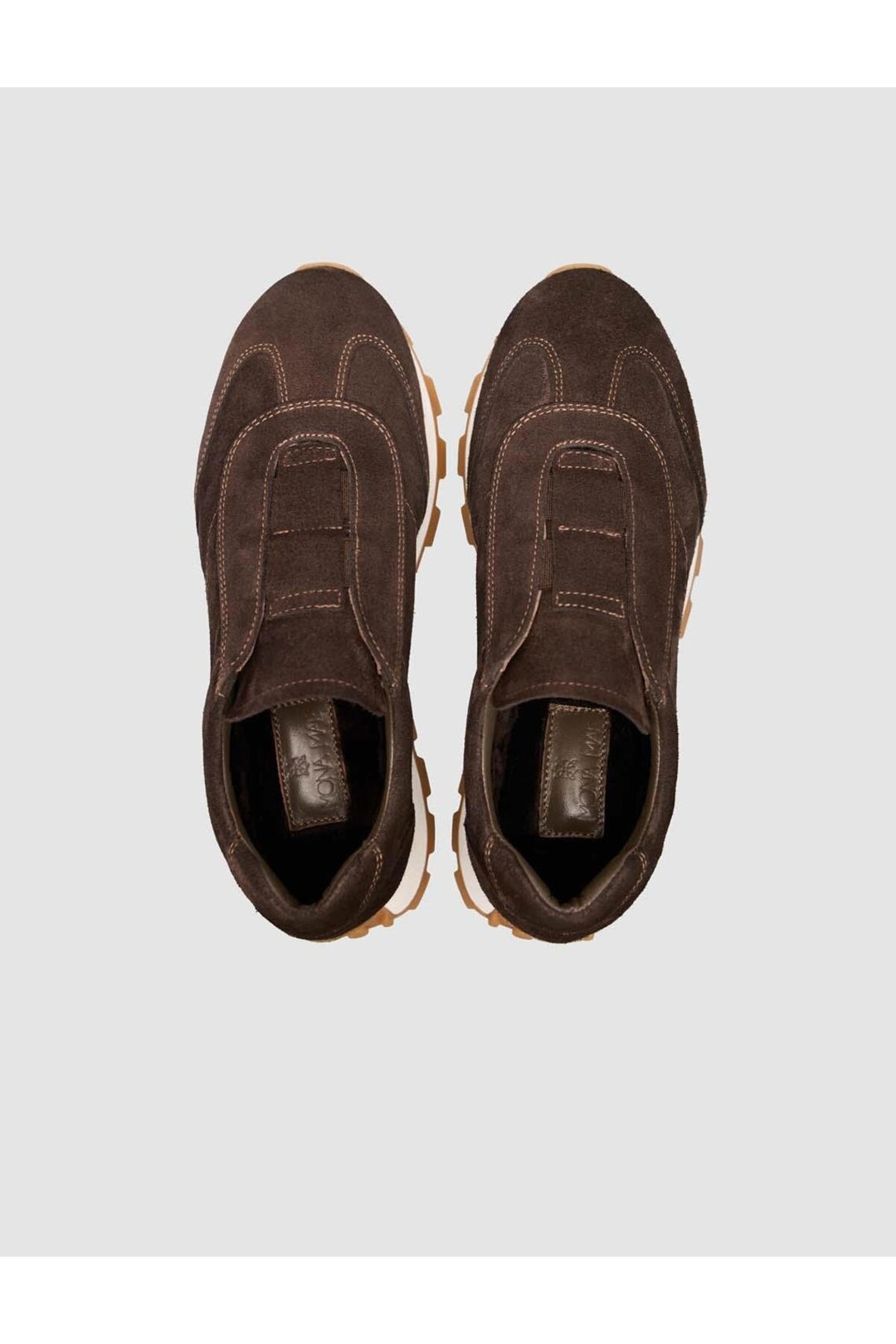 Cabani Shoes Baskets d'hiver pour femmes en cuir suédé véritable, doublées en fourrure, marron. - Marron
