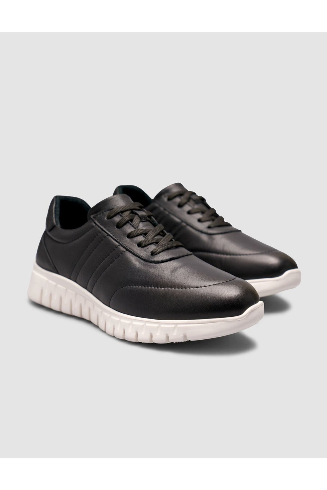 Cabani Shoes Baskets à lacets pour femmes en cuir véritable noir - Multicolore
