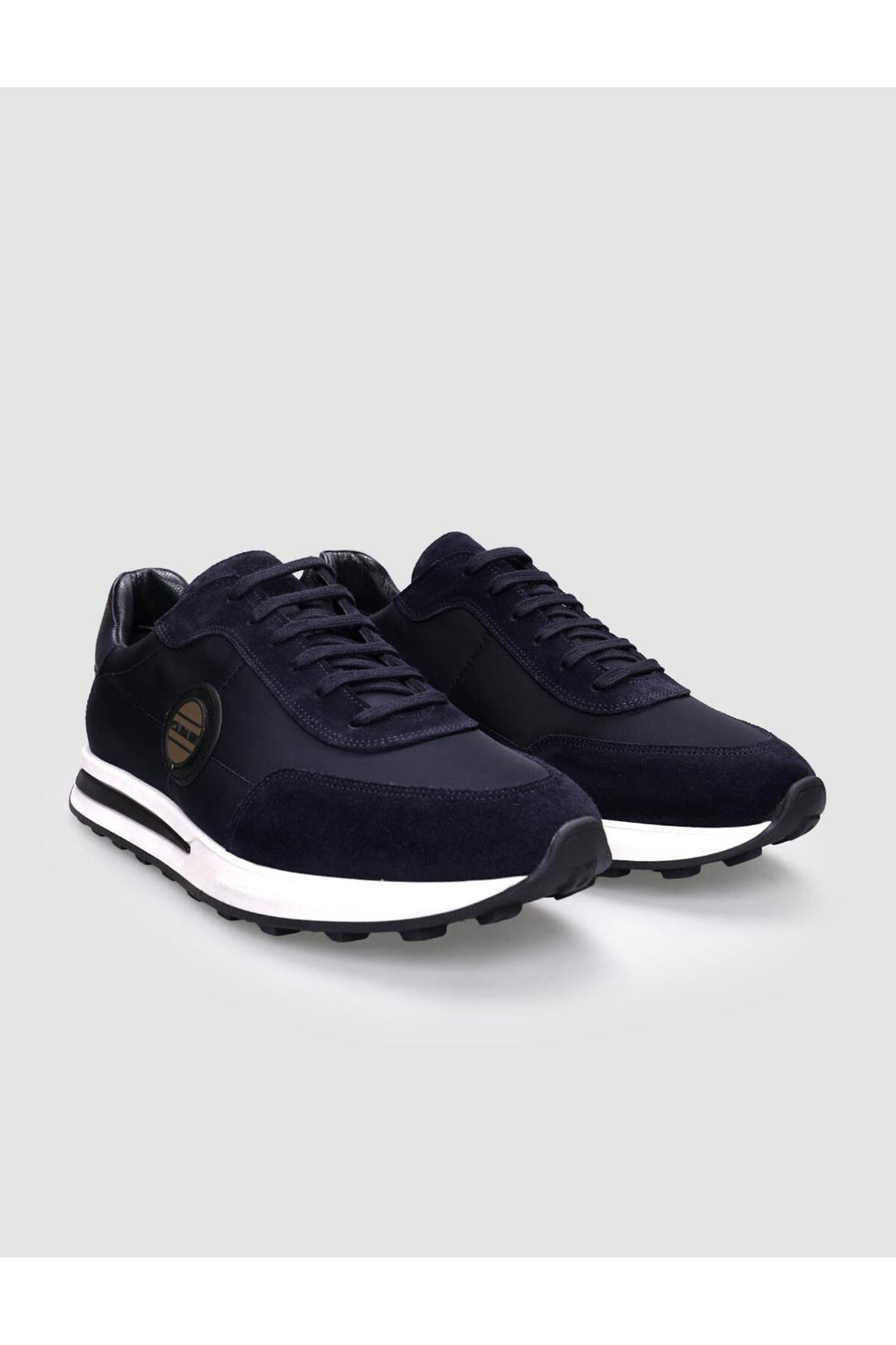 Cabani Shoes Chaussures de sport pour hommes en tricot bleu marine avec lacets. - Bleu marine